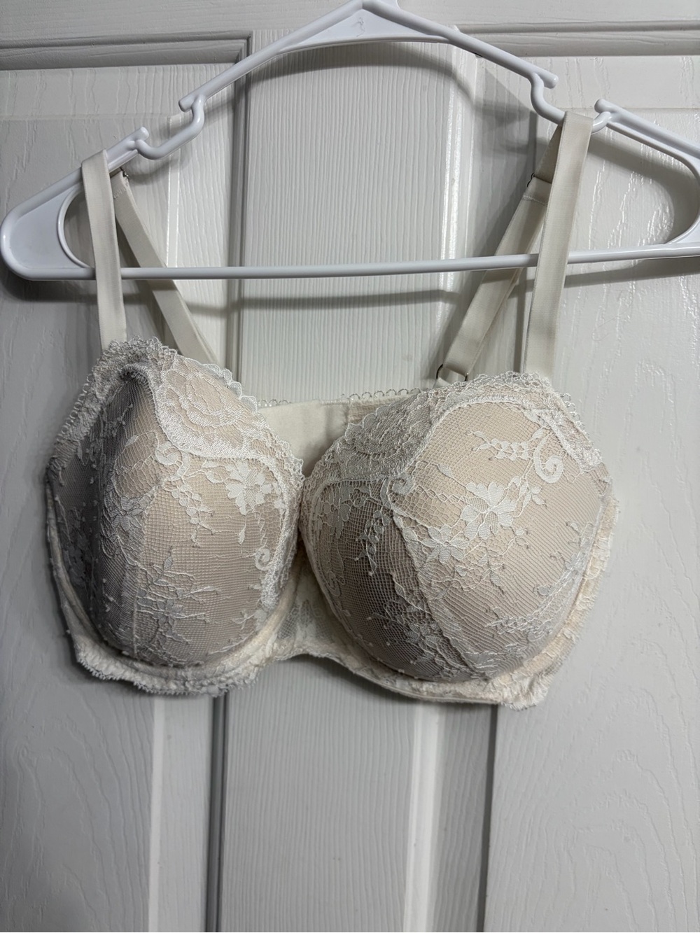 IVORY VICTORIAS SECRET DREAM ANGELS LINED DEMI  BRA 36DD